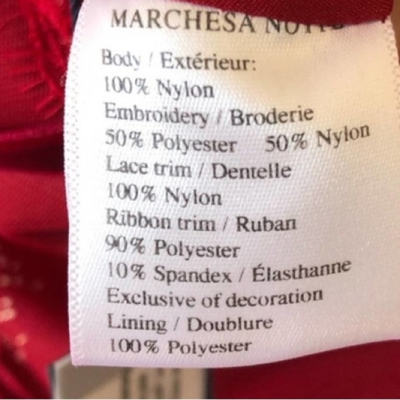 MARCHESA Evening Gown notte wine floral appliqué trumpet gown dress 16 - Picture 14 of 16